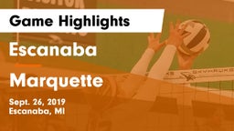 Escanaba  vs Marquette Game Highlights - Sept. 26, 2019