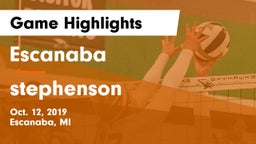 Escanaba  vs stephenson Game Highlights - Oct. 12, 2019