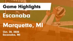 Escanaba  vs Marquette, MI Game Highlights - Oct. 28, 2020