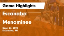 Escanaba  vs Menominee  Game Highlights - Sept. 23, 2023