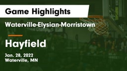Waterville-Elysian-Morristown  vs Hayfield  Game Highlights - Jan. 28, 2022