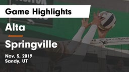 Alta  vs Springville  Game Highlights - Nov. 5, 2019