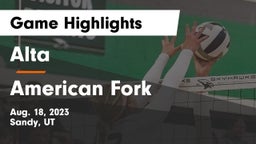 Alta  vs American Fork  Game Highlights - Aug. 18, 2023