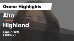 Alta  vs Highland Game Highlights - Sept. 7, 2023