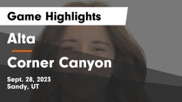 Alta  vs Corner Canyon  Game Highlights - Sept. 28, 2023