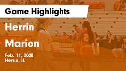 Herrin  vs Marion  Game Highlights - Feb. 11, 2020