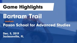 Bartram Trail  vs Paxon School for Advanced Studies Game Highlights - Dec. 5, 2019
