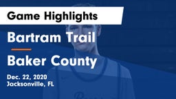 Bartram Trail  vs Baker County  Game Highlights - Dec. 22, 2020