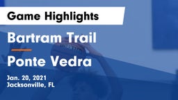 Bartram Trail  vs Ponte Vedra  Game Highlights - Jan. 20, 2021