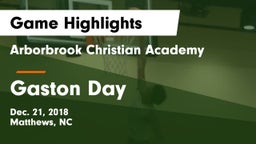 Arborbrook Christian Academy vs Gaston Day Game Highlights - Dec. 21, 2018