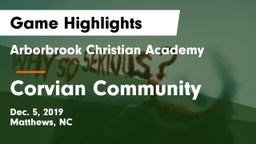 Arborbrook Christian Academy vs Corvian Community Game Highlights - Dec. 5, 2019