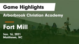 Arborbrook Christian Academy vs Fort Mill  Game Highlights - Jan. 16, 2021