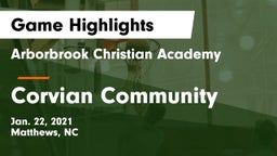 Arborbrook Christian Academy vs Corvian Community Game Highlights - Jan. 22, 2021
