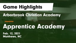 Arborbrook Christian Academy vs Apprentice Academy Game Highlights - Feb. 12, 2021