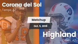 Matchup: Corona del Sol High vs. Highland  2018