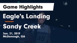 Eagle's Landing  vs Sandy Creek  Game Highlights - Jan. 21, 2019