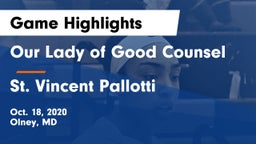 Our Lady of Good Counsel  vs St. Vincent Pallotti  Game Highlights - Oct. 18, 2020