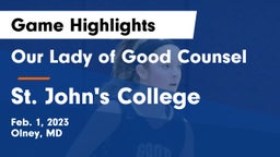 Our Lady of Good Counsel  vs St. John's College  Game Highlights - Feb. 1, 2023