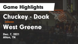 Chuckey - Doak  vs West Greene  Game Highlights - Dec. 7, 2021