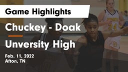 Chuckey - Doak  vs Unversity High  Game Highlights - Feb. 11, 2022