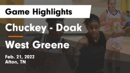 Chuckey - Doak  vs West Greene  Game Highlights - Feb. 21, 2022