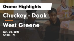 Chuckey - Doak  vs West Greene  Game Highlights - Jan. 20, 2023