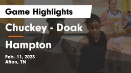 Chuckey - Doak  vs Hampton  Game Highlights - Feb. 11, 2023