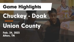 Chuckey - Doak  vs Union County  Game Highlights - Feb. 24, 2023