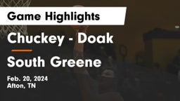 Chuckey - Doak  vs South Greene Game Highlights - Feb. 20, 2024