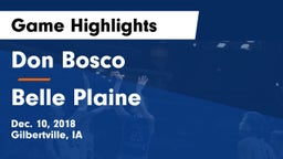 Don Bosco  vs Belle Plaine  Game Highlights - Dec. 10, 2018