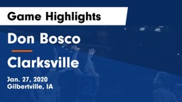 Don Bosco  vs Clarksville  Game Highlights - Jan. 27, 2020