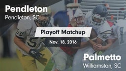 Matchup: Pendleton vs. Palmetto  2016