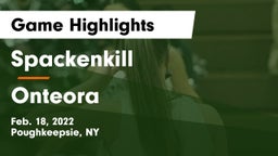 Spackenkill  vs Onteora  Game Highlights - Feb. 18, 2022