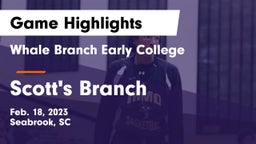 Whale Branch Early College  vs Scott's Branch  Game Highlights - Feb. 18, 2023
