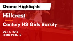 Hillcrest  vs Century HS Girls Varsity Game Highlights - Dec. 5, 2018
