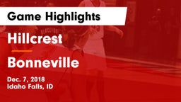 Hillcrest  vs Bonneville  Game Highlights - Dec. 7, 2018