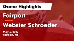 Fairport  vs Webster Schroeder  Game Highlights - May 3, 2022