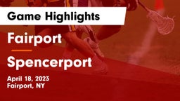 Fairport  vs Spencerport  Game Highlights - April 18, 2023