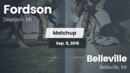 Matchup: Fordson vs. Belleville  2016