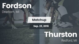 Matchup: Fordson vs. Thurston  2016
