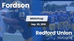 Matchup: Fordson vs. Redford Union  2016