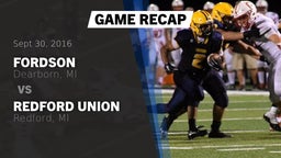 Recap: Fordson  vs. Redford Union  2016