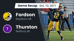 Recap: Fordson  vs. Thurston  2017
