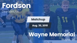 Matchup: Fordson vs. Wayne Memorial  2018