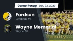 Recap: Fordson  vs. Wayne Memorial  2020