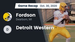 Recap: Fordson  vs. Detroit Western 2020