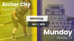 Matchup: Archer City vs. Munday  2016