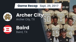 Recap: Archer City  vs. Baird  2017