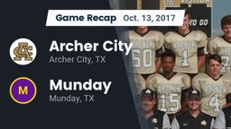 Recap: Archer City  vs. Munday  2017