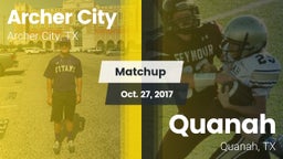 Matchup: Archer City vs. Quanah  2017